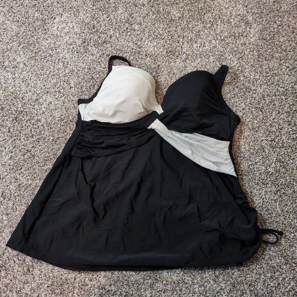 Lane Bryant Tankini Swim Top and Skirt Black White size 40 DD Women's - Picture 5 of 11
